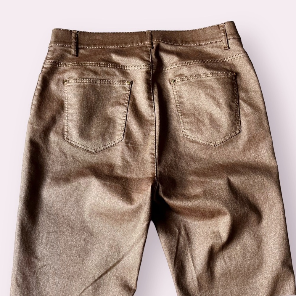 Lafayette 148 NY Metallic Cropped Slim Straight Jeans Size 6 - Picture 11 of 15